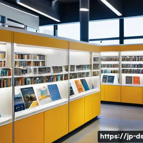 일러스트레이션과 그래픽 디자인의 차이 - **Prompt 1: The Clarity of Graphic Design**
    `A wide shot of a bustling modern public library ent...